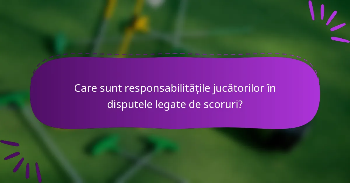 Care sunt responsabilitățile jucătorilor în disputele legate de scoruri?