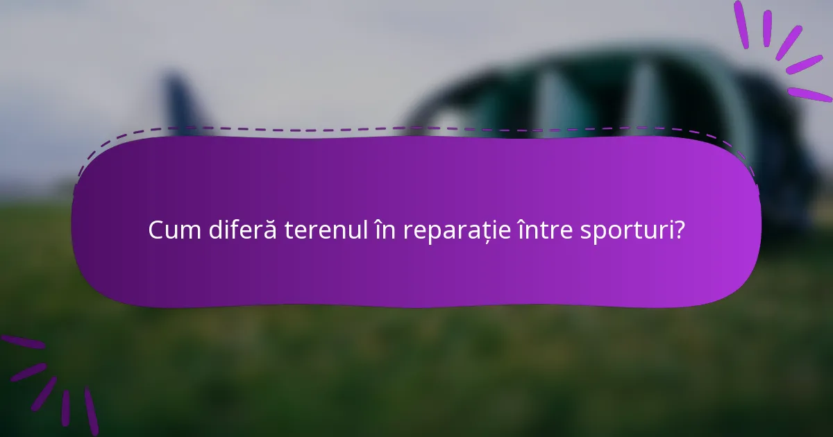Cum diferă terenul în reparație între sporturi?