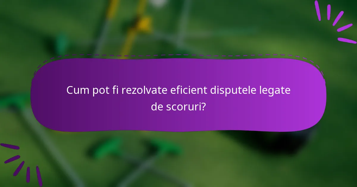 Cum pot fi rezolvate eficient disputele legate de scoruri?
