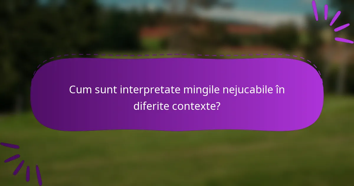 Cum sunt interpretate mingile nejucabile în diferite contexte?